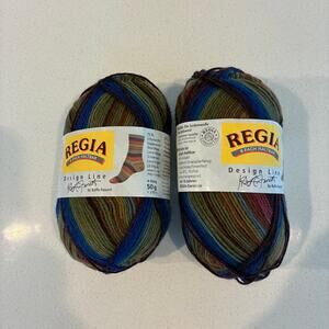 Regia Design Line Color 4255 yarn lot bundle 2 skeins sock superwash wool blend